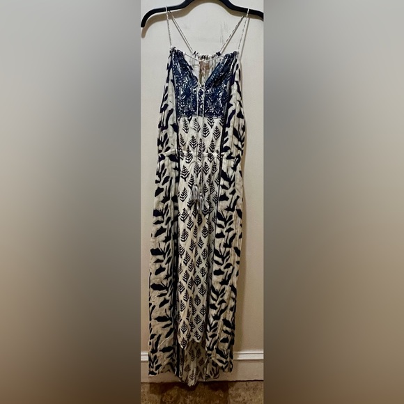 Philosophy Republic boho high low maxi dress halter tie front large NWT - Picture 5 of 10